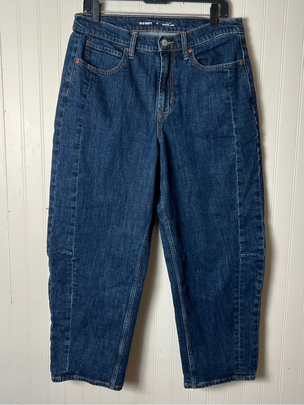 OLD NAVY Women's 12 Evie Jeans Baggy Barrel Leg Blue Denim High Rise